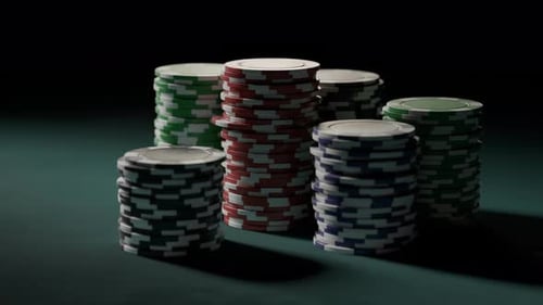Casino chips winning and losing bet appearing and disappearing. Las Vegas games.