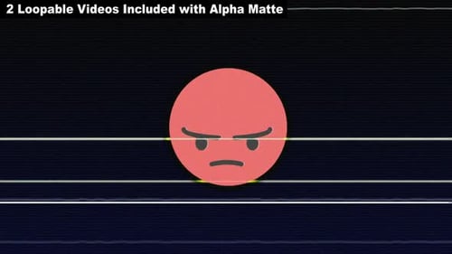 Glitch Effect with Angry Face Emoji Digital Overlays