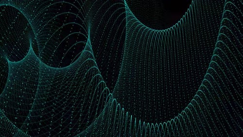 cyan color particle wave background animation. Vd 1097
