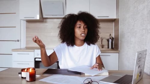 Education Stock Footage 4 K Ultra Hd Clips A Woman In A Video Call