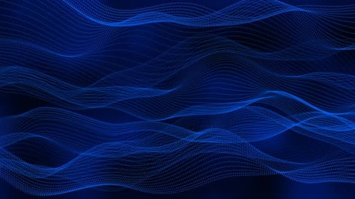 Abstract Blue Wavy Particle Network Digital Background Loop