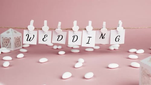 Wedding Decoration with Candy and Heart Clothespins