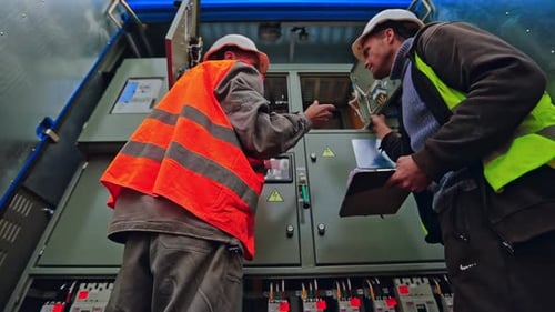 Therminal box of solar panel. Electricity box at solar power plant