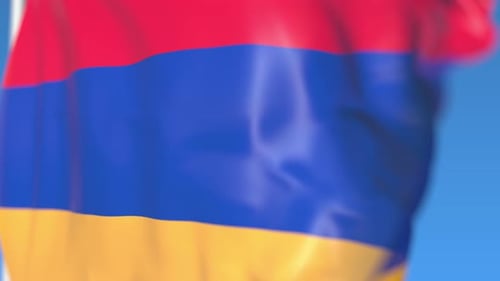 Realistic Waving Armenian Flag Background Loop Animation