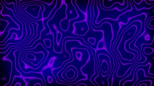 Abstract Neon Glowing Lines Topographic Map Animation
