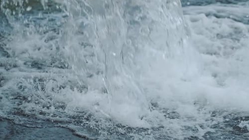 View of Magnificent Famous Waterfall in Super Slow Motion