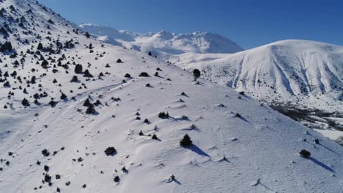Snowy Mountains on a Sunny Winter Day