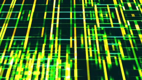 Futuristic Glowing Data Grid Network Animation
