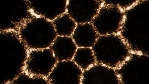 Abstract Glowing Hexagon Particle Network Animated Loop