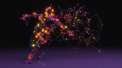 Abstract Digital Human Connection Network Animation
