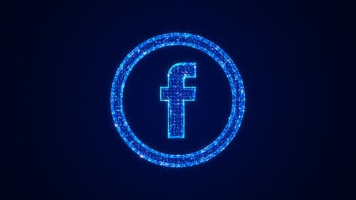 Futuristic Sparkling Blue Particle Logo Reveal Intro