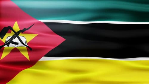 Seamless Loop of Waving Mozambique National Flag
