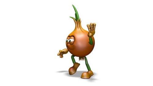 Comic Onion Looped Dance on White Background