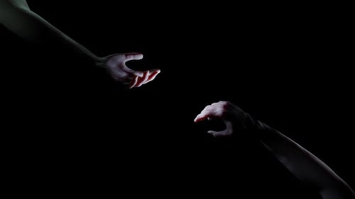 Two Hands Reaching Out for Connection Animation