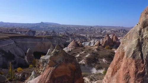Aerial View of Rock Formations in Cappadocia, Turkey