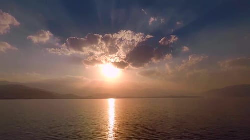 Sunset sea, timelapse.