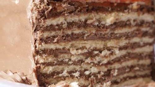 Delicious Chocolate Cake Close Up