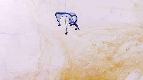 Orange and Dark Blue Paints in the Water