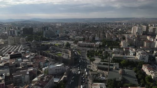 Historical Mosque City Castle Aerial