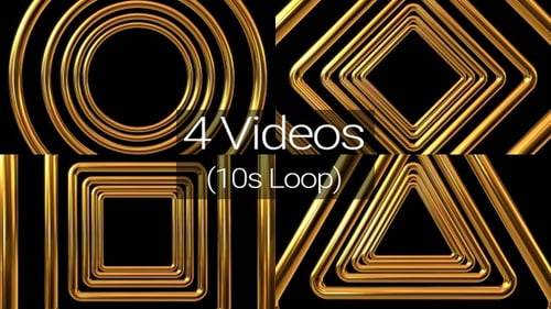 Anneau Concentrique en Métal Doré Boucle Interminable