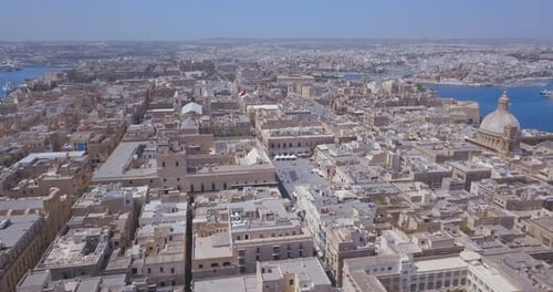 Aerial View of the Main Cathedral in Valetta, Malta