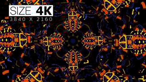 Vibrant Abstract Kaleidoscope Pattern of Stylized Insects