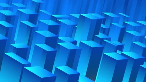 Abstract Blue Geometric Blocks Motion Background