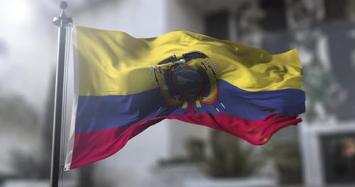 Realistic Waving Ecuador Flag 3D Animation
