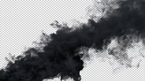 Dynamic Black Smoke Alpha Channel Transition Reveal