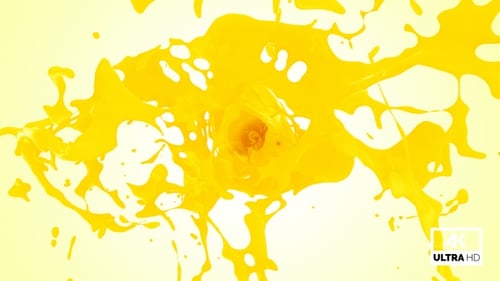 Dynamic Yellow Liquid Fluid Splash Reveal Transition
