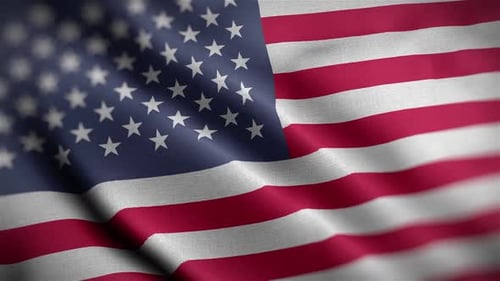 Realistic USA Flag Waving Loopable Background