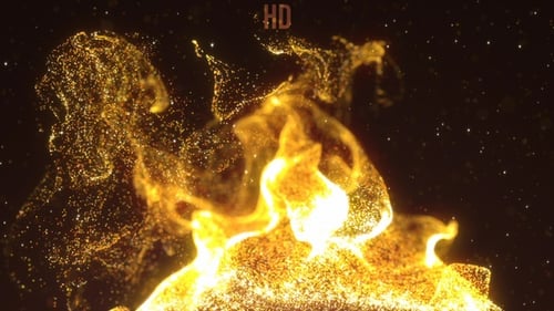 Fluid Golden Particle Wave Luxury Background