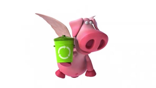 Flying pig - computer animation