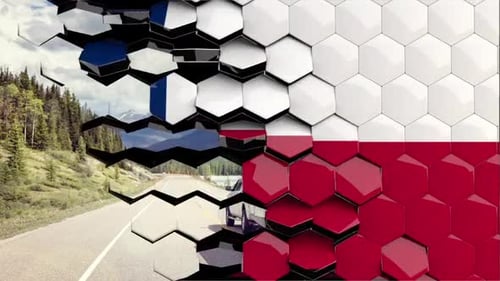 Geometric Hexagon Tile Grid Reveal Transition