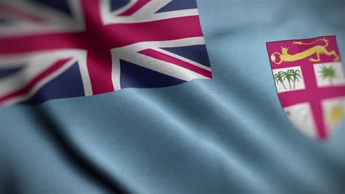 Realistic Waving Fiji National Flag Seamless Loop