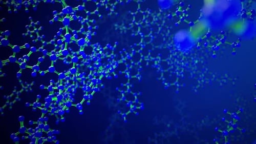 Flying Through Abstract Molecular Network Scientific Background Loop