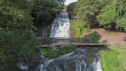 Aerial view of a waterfall