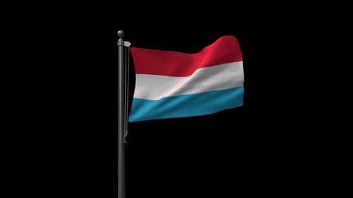 Luxembourg Flag Waving Realistic Animation