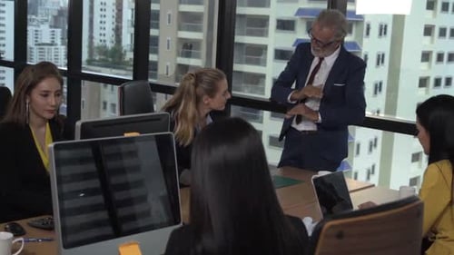 Senior Leader Giving Advice Speech to Team Members