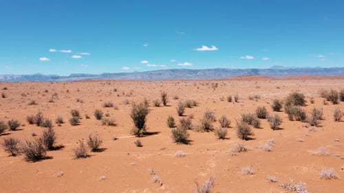 Karoo semi-desert in South Africa, drone fly over low to high
