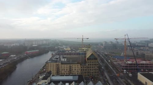 Drone Flight Over City Of Malmo