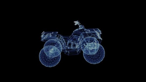 Hologram of a Rotating Off-road Quad Bike