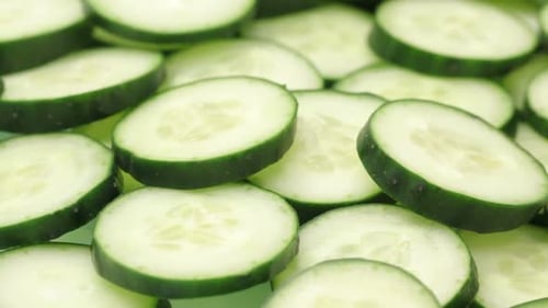 Cucumber Slices Close Up Food