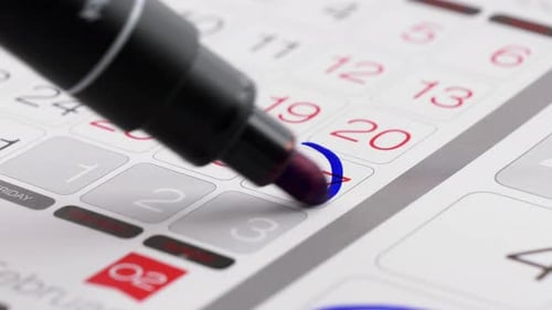 Important Date on Calendar Marked in Blue