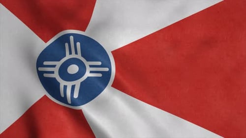 Seamlessly Looping Waving Flag with Cultural Sun Symbol