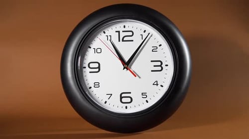 Black Mechanical Clock Is Ticking