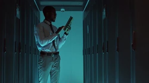 Professional IT Specialist Working in Large Data Center