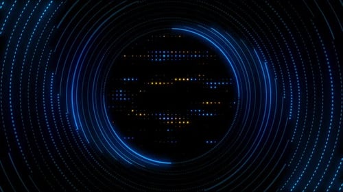 Abstrakte blaue Neon-Kreise Technologie Hintergrund
