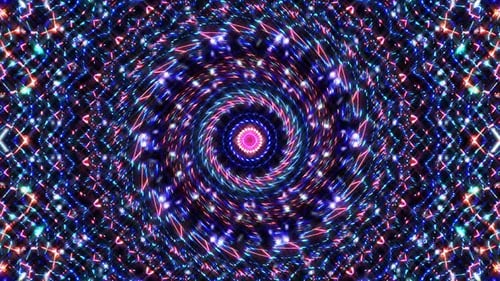 Dynamic Abstract Neon Spiral Light Tunnel Loop