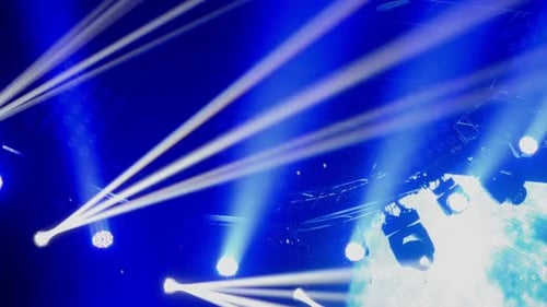 Flashing Stage Lights at Concert Event